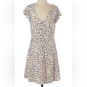 Fit and flare white dress with fun floral pattern